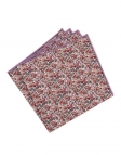 PARO - FLORAL POCKET SQUARE - PINK & GREEN