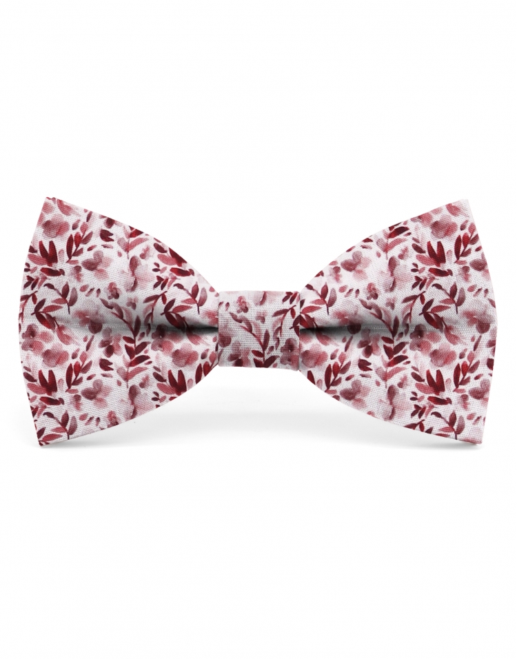 NEMI - FLORAL BOW TIE - CLASSIC - RED & WHITE