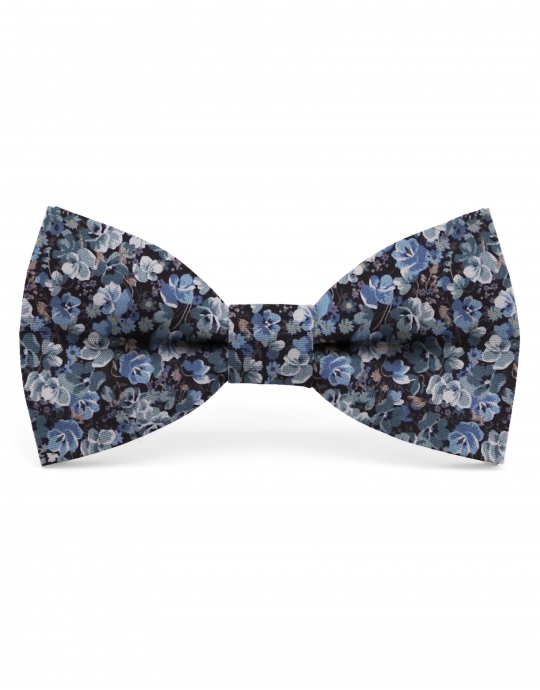 LEMAN - FLORAL BOW TIE - CLASSIC - BLUE & TEAL