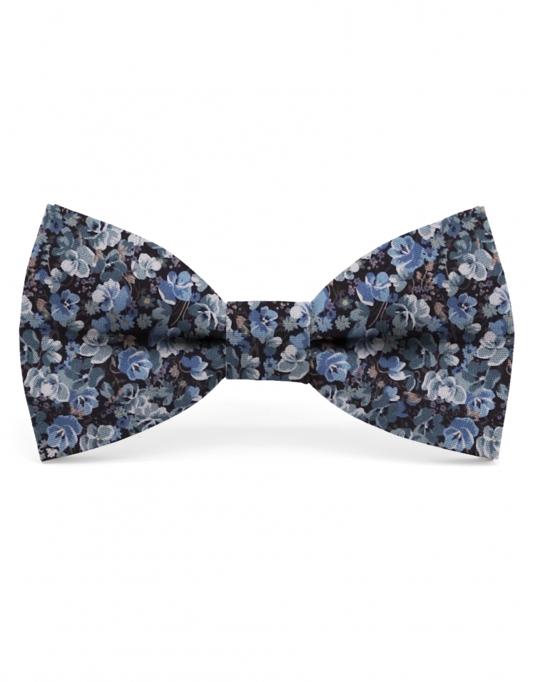 LEMAN - FLORAL BOW TIE - CLASSIC - BLUE & TEAL