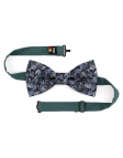 LEMAN - FLORAL BOW TIE - CLASSIC - BLUE & TEAL