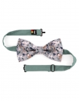 ORIVESI - FLORAL BOW TIE - CLASSIC - GREY, BLUE & GREEN