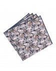 ORIVESI - FLORAL POCKET SQUARE - GREY, BLUE & GREEN