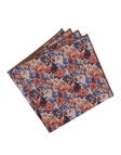 MANITOBA - BLOEMEN POCHET - BLAUW, TERRACOTTA & BEIGE