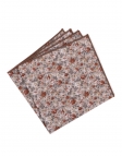 JUAM - FLORAL POCKET SQUARE - TERRACOTTA & GREY