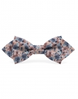 MALAR - FLORAL BOW TIE - DIAMOND - BLUE & BROWN