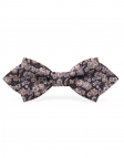 BOMUN - FLORAL BOW TIE - DIAMOND - BROWN & GREY