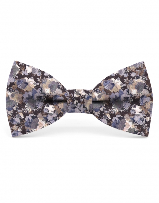 TAHOE - FLORAL BOW TIE - CLASSIC - BLUE & BROWN