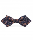 INARI - FLORAL BOW TIE - DIAMOND - NAVY BLUE, CARAMEL & PINK