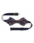 INARI - FLORAL BOW TIE - DIAMOND - NAVY BLUE, CARAMEL & PINK