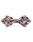 SIHWA - FLORAL BOW TIE - DIAMOND - BLUE, TERRACOTTA & CARAMEL