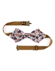 SIHWA - FLORAL BOW TIE - DIAMOND - BLUE, TERRACOTTA & CARAMEL