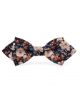 VOSTOK - FLORAL BOW TIE - DIAMOND - NAVY BLUE, BEIGE & ORANGE