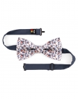 ISEO - FLORAL BOW TIE - CLASSIC - BLUE & ORANGE