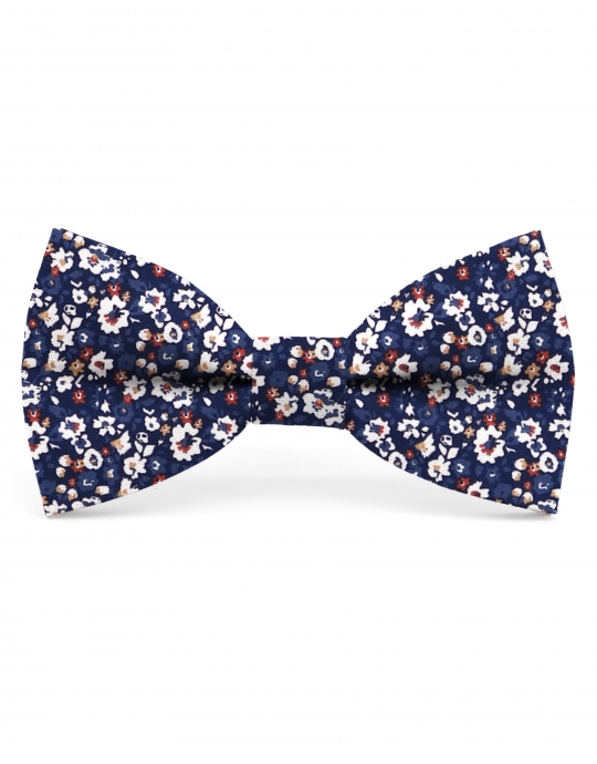 FRYKEN - FLORAL BOW TIE - CLASSIC - BLUE & ORANGE