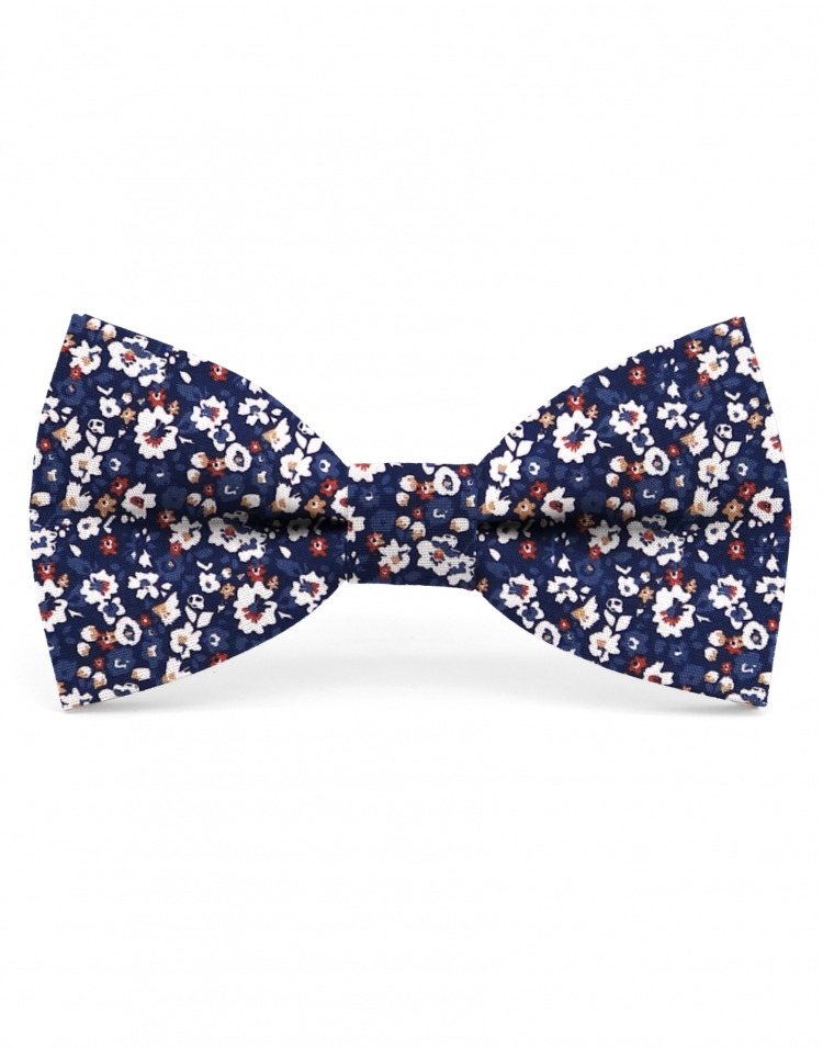 FRYKEN - FLORAL BOW TIE - CLASSIC - BLUE & ORANGE