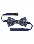 SILJAN - FLORAL BOW TIE - CLASSIC - BLUE & ORANGE