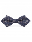 NOTORO - FLORAL BOW TIE - DIAMOND - BLUE, GREY & BROWN