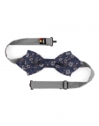 NOTORO - FLORAL BOW TIE - DIAMOND - BLUE, GREY & BROWN