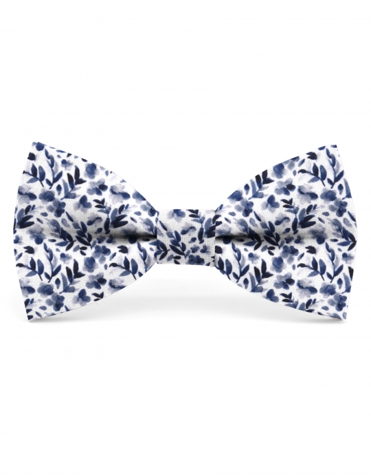 IDRO - FLORAL BOW TIE - CLASSIC - BLUE & WHITE