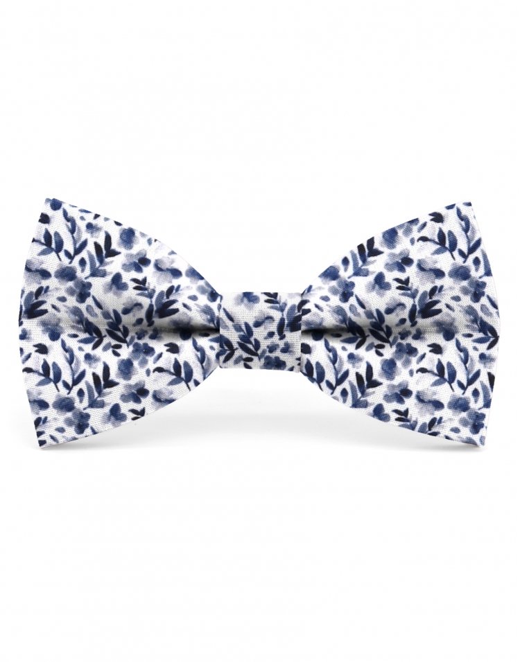 IDRO - FLORAL BOW TIE - CLASSIC - BLUE & WHITE