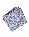 IDRO - FLORAL POCKET SQUARE - BLUE & WHITE