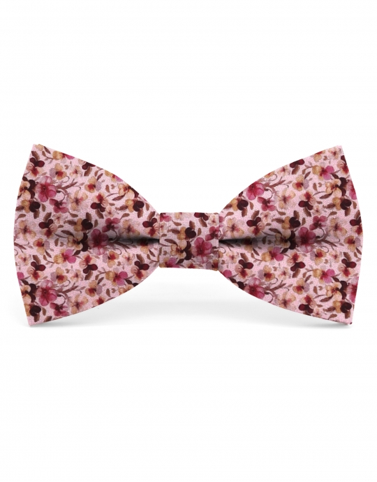 TOYA - FLORAL BOW TIE - CLASSIC - PINK & CARAMEL