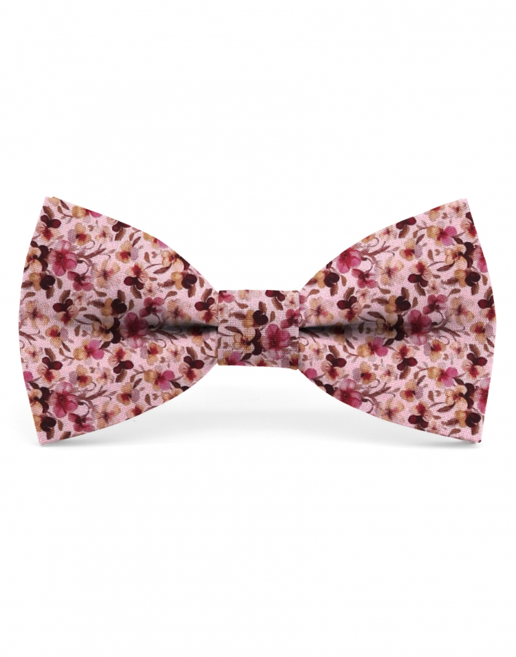 TOYA - FLORAL BOW TIE - CLASSIC - PINK & CARAMEL