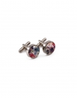 KYOGA - FLORAL CUFFLINKS - PINK & PETROL