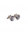 LOKKA - FLORAL CUFFLINKS - GREY GREEN & PEACH