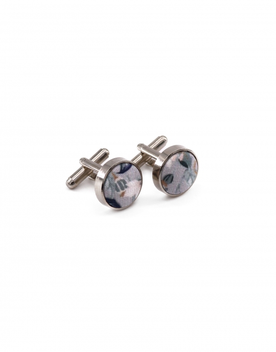 ORIVESI - FLORAL CUFFLINKS - GREY, BLUE & GREEN