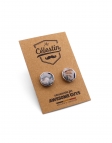 LOKKA - FLORAL CUFFLINKS - GREY GREEN & PEACH