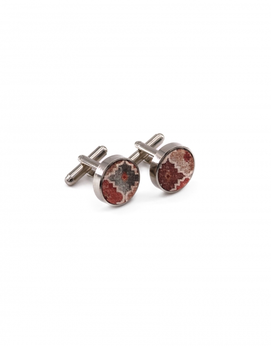 KIVU - CUFFLINKS - TERRACOTTA & BROWN