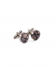 BALATON - FLORAL CUFFLINKS - BLUE, BROWN & BEIGE