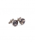 BOMUN - FLORAL CUFFLINKS - BROWN & GREY