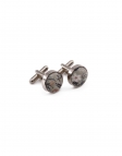 TAHOE - FLORAL CUFFLINKS - BLUE & BROWN