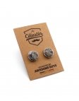 TAHOE - FLORAL CUFFLINKS - BLUE & BROWN