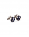 ISEO - FLORAL CUFFLINKS - BLUE & ORANGE