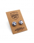 NOTORO - FLORAL CUFFLINKS - BLUE, GREY & BROWN