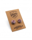 GARDA - BOUTONS DE MANCHETTE FLEURIS - ROSE & MAUVE