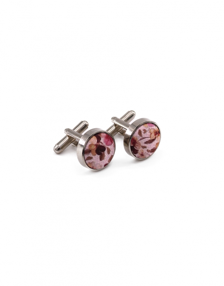 COMO - BOUTONS DE MANCHETTE FLEURIS - ROSE