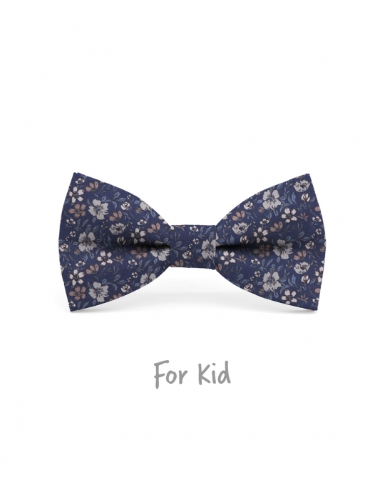 NOTORO - KID or TEEN BOW TIE - BLUE, GREY & BROWN