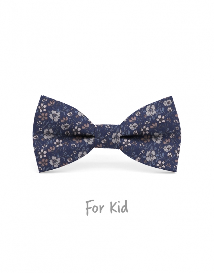 NOTORO - KID or TEEN BOW TIE - BLUE, GREY & BROWN