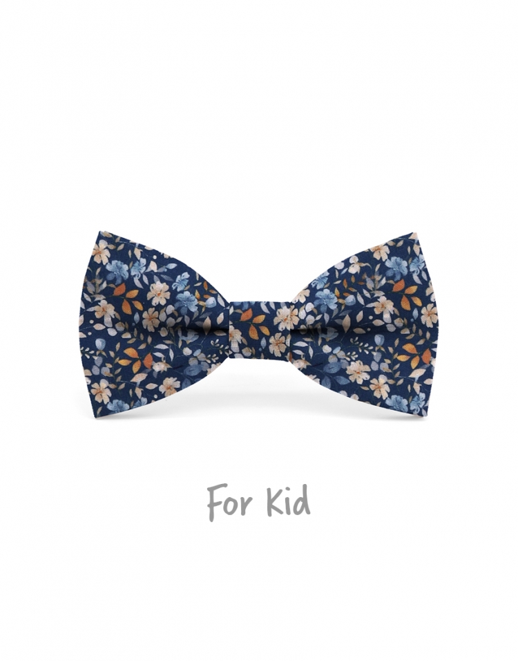 SILJAN - KID or TEEN BOW TIE - BLUE & ORANGE