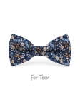 SILJAN - KID or TEEN BOW TIE - BLUE & ORANGE