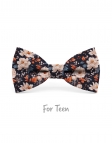 VOSTOK - KID or TEEN BOW TIE - NAVY BLUE, BEIGE & ORANGE