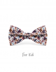 SIHWA - KID or TEEN BOW TIE - BLUE, TERRACOTTA & CARAMEL