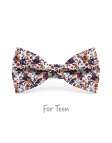 SIHWA - KID or TEEN BOW TIE - BLUE, TERRACOTTA & CARAMEL