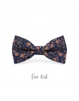 INARI - KID or TEEN BOW TIE - NAVY BLUE, CARAMEL & PINK