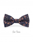 INARI - KID or TEEN BOW TIE - NAVY BLUE, CARAMEL & PINK